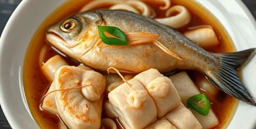 Poisson vapeur au gingembre et à l'oignon