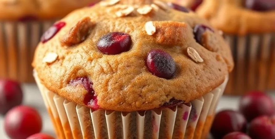 Muffins aux son d'avoine et canneberges