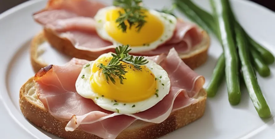 Tartines d'œufs et jambon