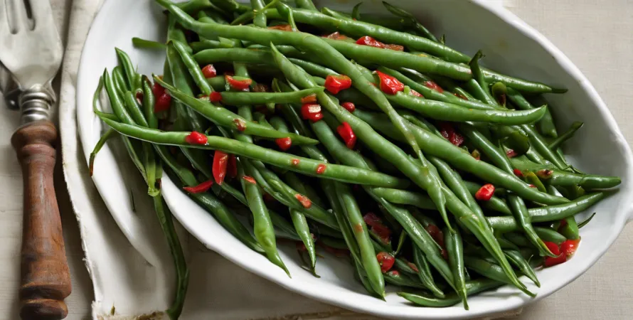 Haricots Verts Sautés au Piment Rouge et Pine