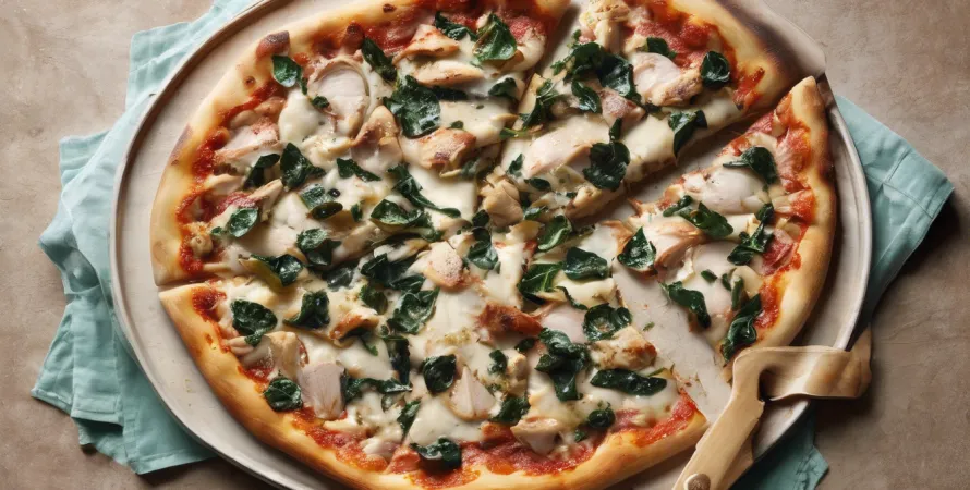 Pizza au poulet et épinards