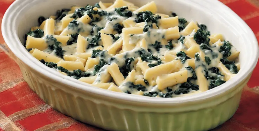 Pâtes au fromage et épinards