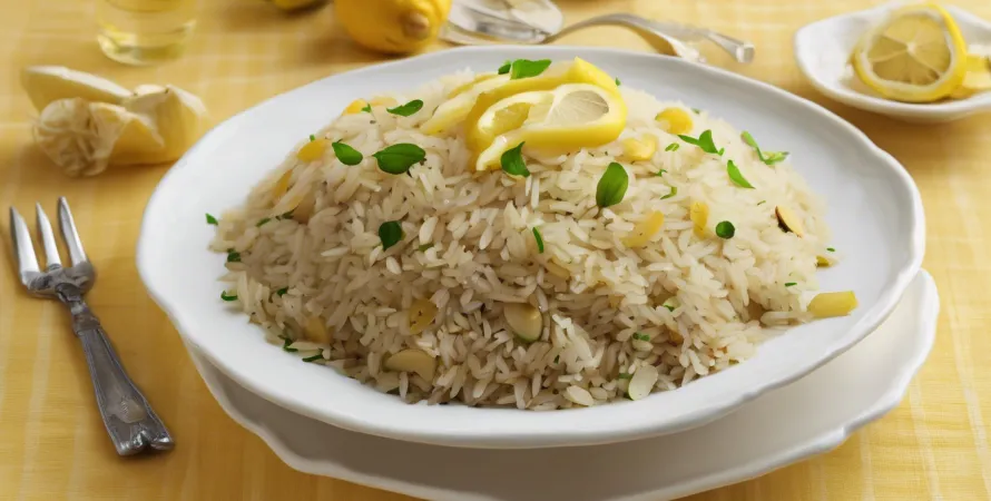 Pilaf de Riz aux Citrons et Amandes