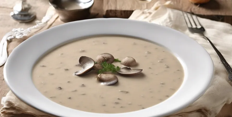 Bisque de champignons crémeuse au dindon