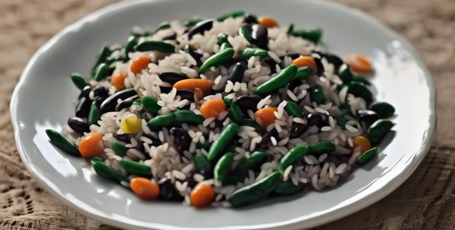 Haricots noirs épinards sur riz