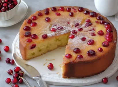 Gâteau aux cranberries et pomme