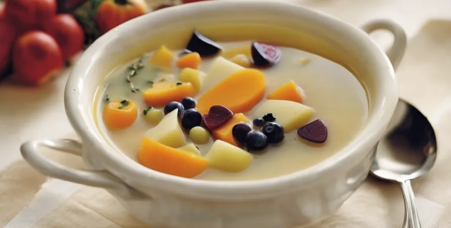 Potage d'automne aux fruit et légumes