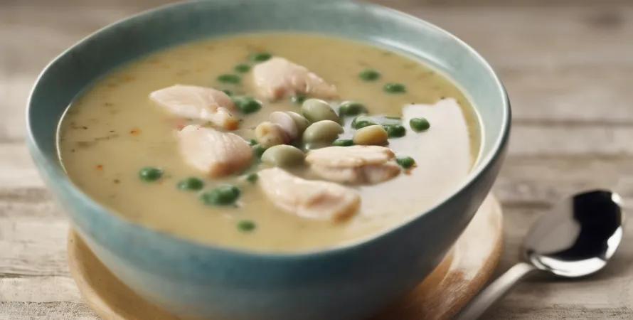 Potage de poulet et haricots blancs