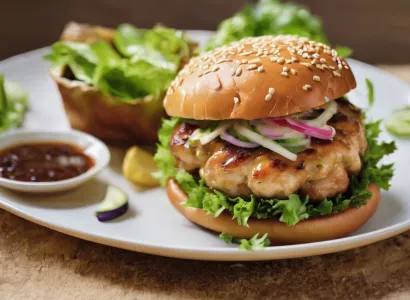 Burgers au poulet aux saveurs asiatiques
