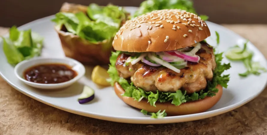 Burgers au poulet aux saveurs asiatiques