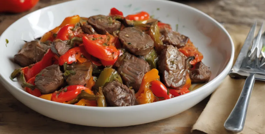 Poivrons et boeuf sauté