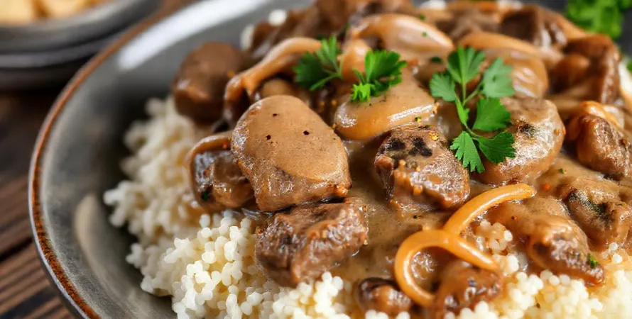 Strogonoff de boeuf à la crème fraîche