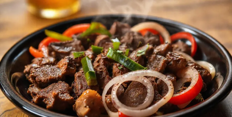 Boeuf bavette aux poivrons
