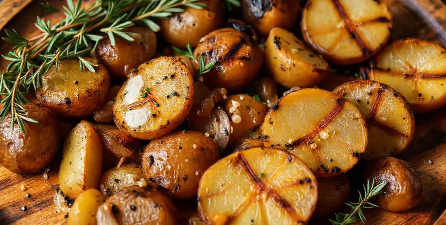 Pommes de terre et oignons grillés