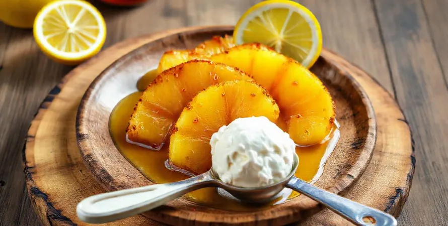 Ananas chaud au sirop