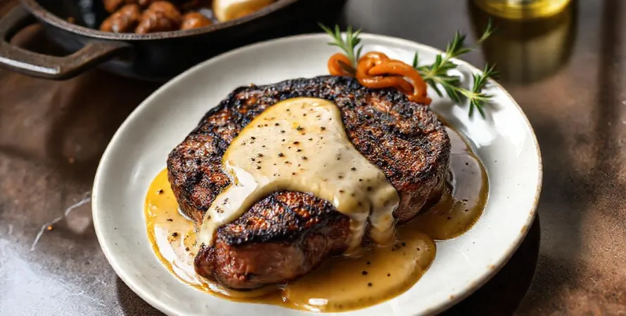 Steak français au fromage