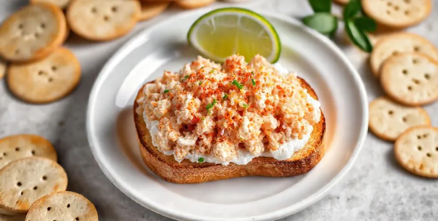 Tartine de crabe jamaicaine