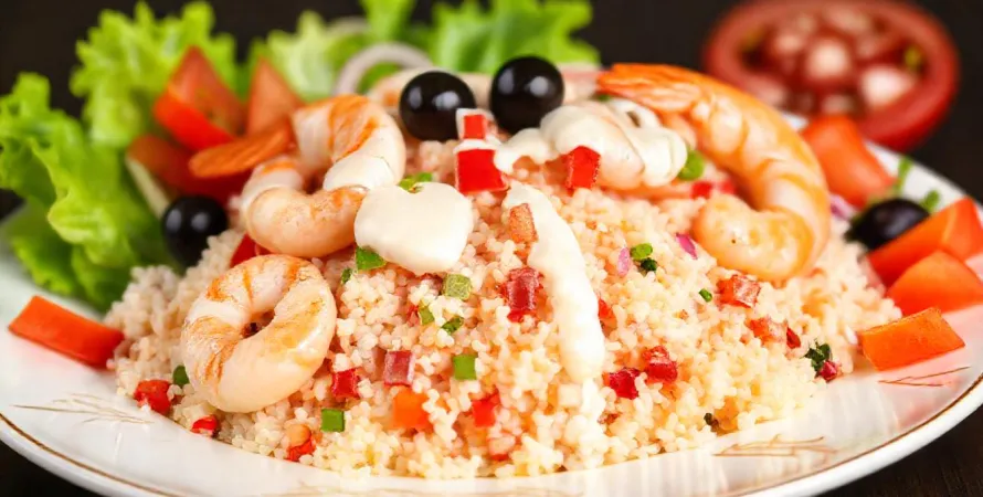 Salade de crevettes au riz