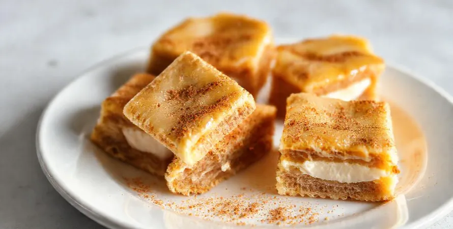 Barres de crème de fromage et sucre à la canelle