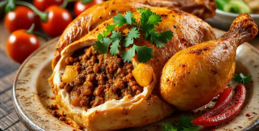 Poulet farci aux épices