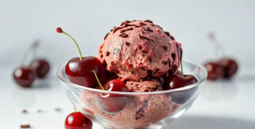 Glace aux cerises et au chocolat