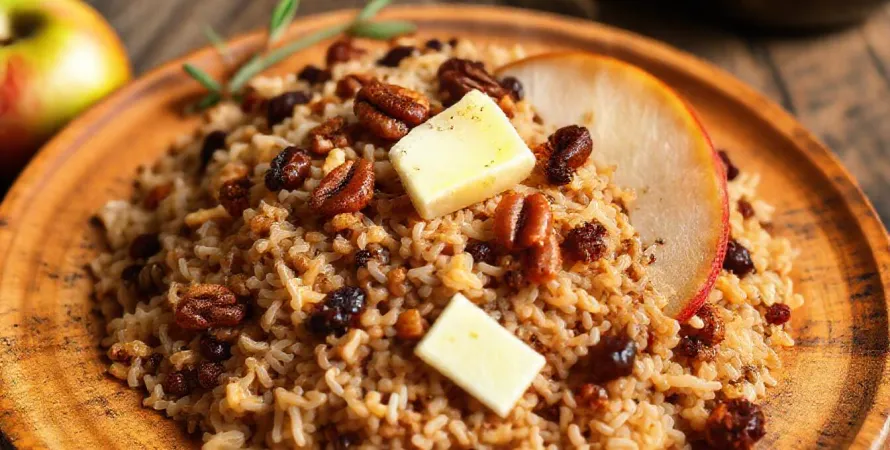 Pilaf de riz sauvage au cidre de pomme