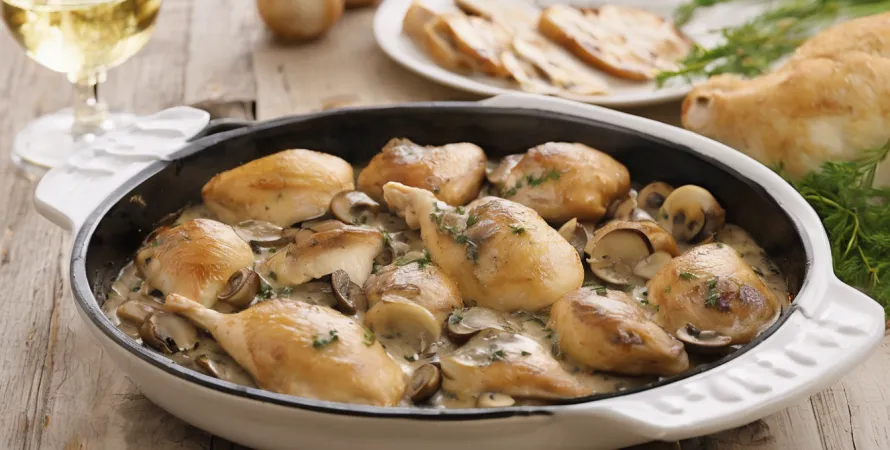 Poulet pané aux champignons