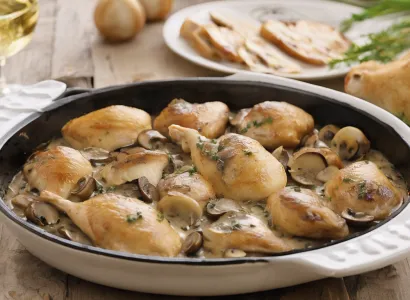Poulet pané aux champignons
