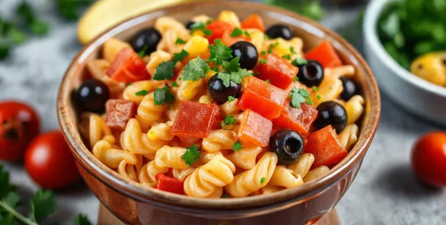Salade de pâtes Tex-Mex au maïs et coriandre