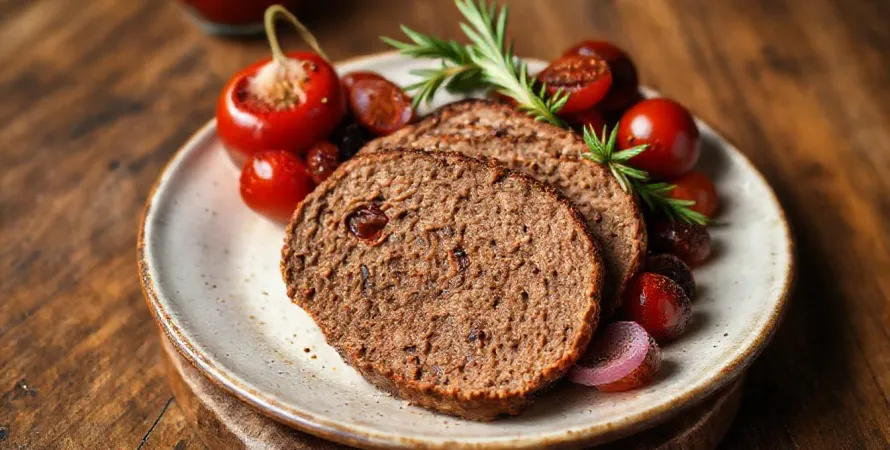 Pain de viande aux épices douces et sa compotée de tomates