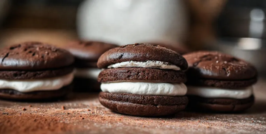 Whoopie pies au cacao et garniture à la guimauve