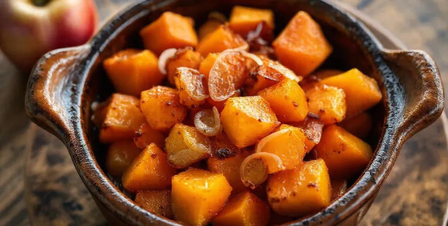 Patates douces et pommes rôties au miel
