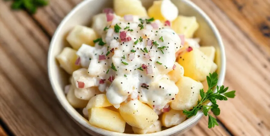 Salade de pommes de terre à la crème et persil frais