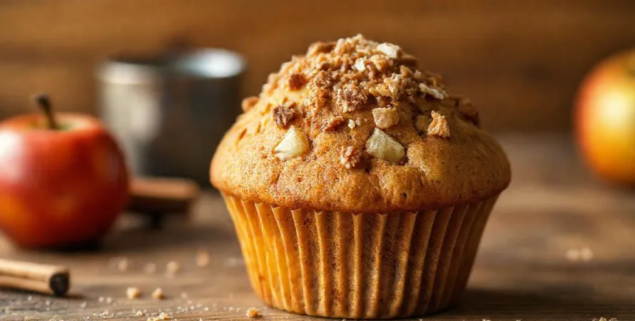 Muffins aux pommes, cannelle et streusel d'avoine