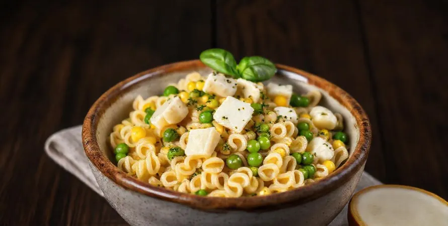 Salade de fusilli au provolone et légumes croquants