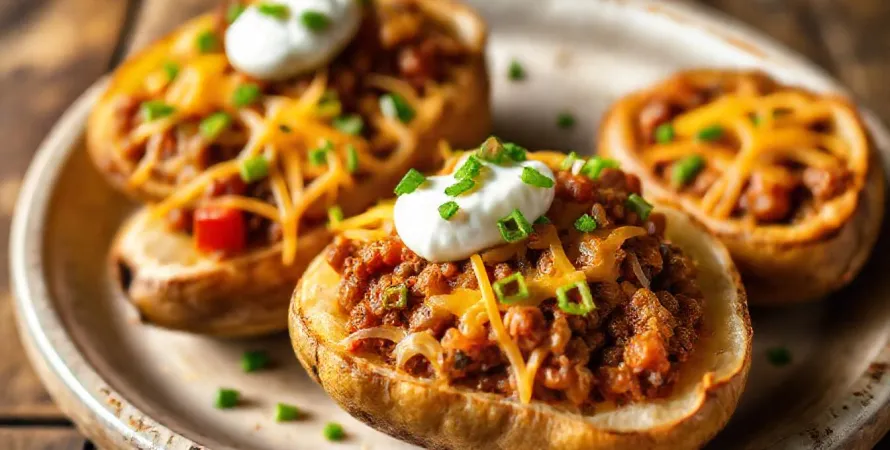Pommes de terre farcies à la viande hachée épicée