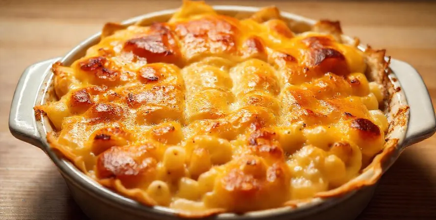 Gratin de macaronis aux trois fromages et pâte filo