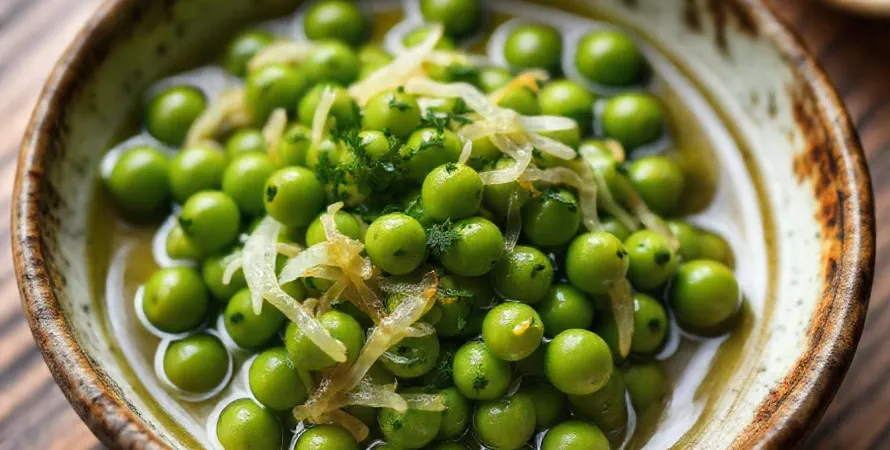 Petits pois braisés à la laitue et au persil