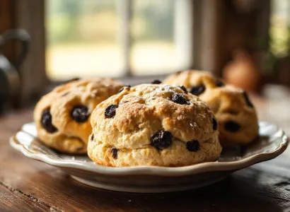 Scones irlandais traditionnels aux raisins