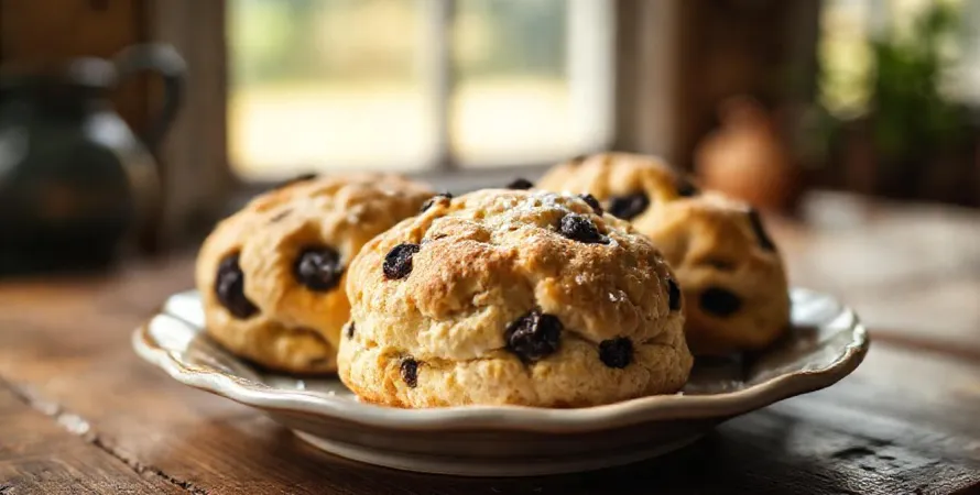 Scones irlandais traditionnels aux raisins