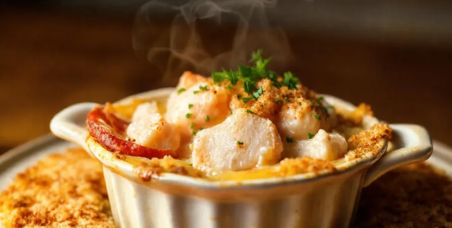 Gratin de homard au vin blanc