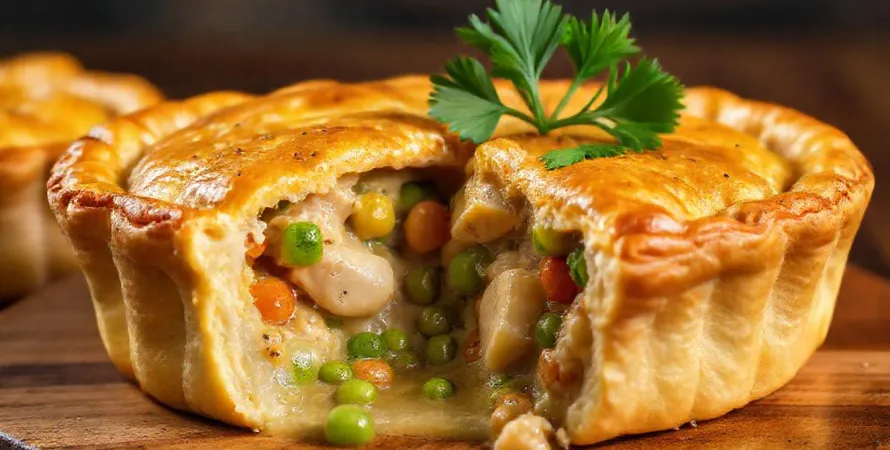 Tourte au poulet et légumes fondants