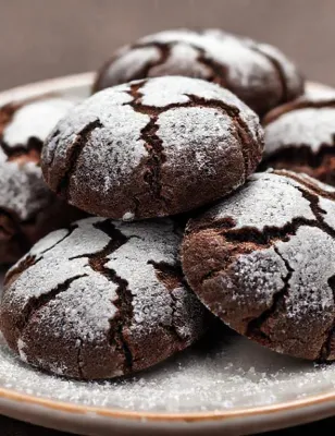 Biscuits craquelés au cacao et café