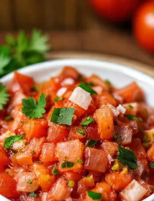 Salsa de tomates Roma à la coriandre fraîche