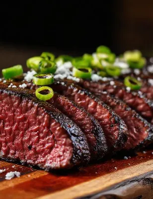 Bavette de bœuf marinée à la bière ambrée et au gingembre