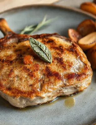 Côtes de porc farcies à la sauge et abricots secs