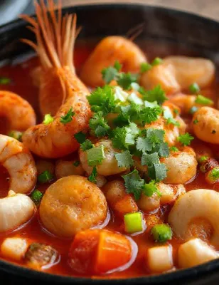Marmite de fruits de mer au vin blanc et aromates