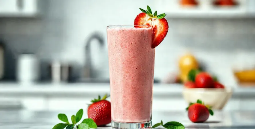 Smoothie onctueux aux fraises et au yaourt