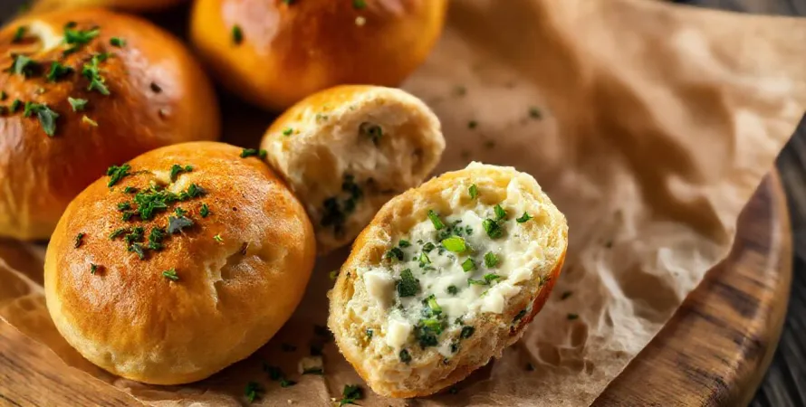 Petits pains moelleux au fromage et herbes