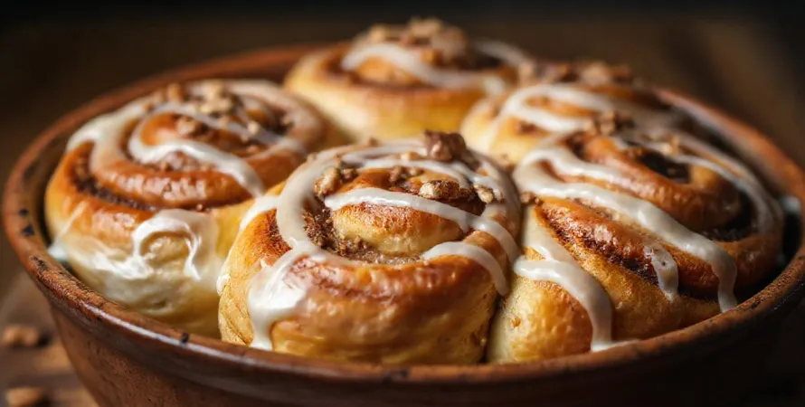 Brioches roulées à la cannelle et aux noix